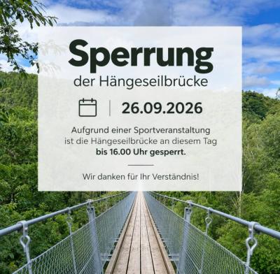 Sperrung der Hängeseilbrücke