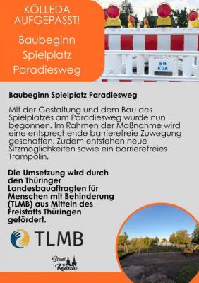 Baubeginn Spielplatz Paradiesweg